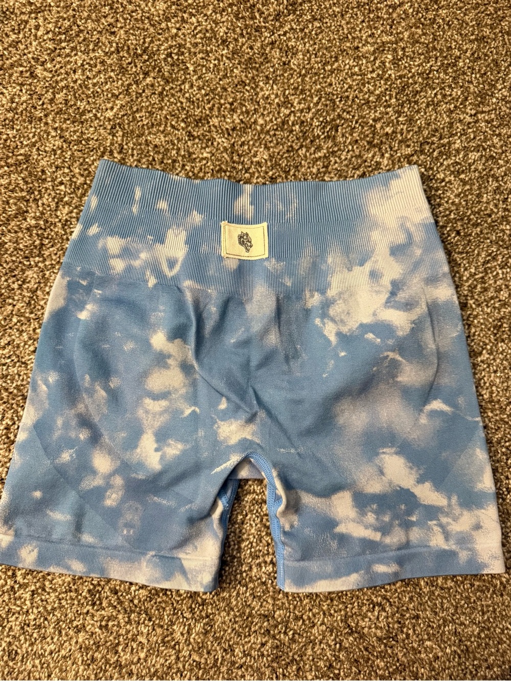 Darc Sport Blue and White Tie-Dye Athletic Shorts